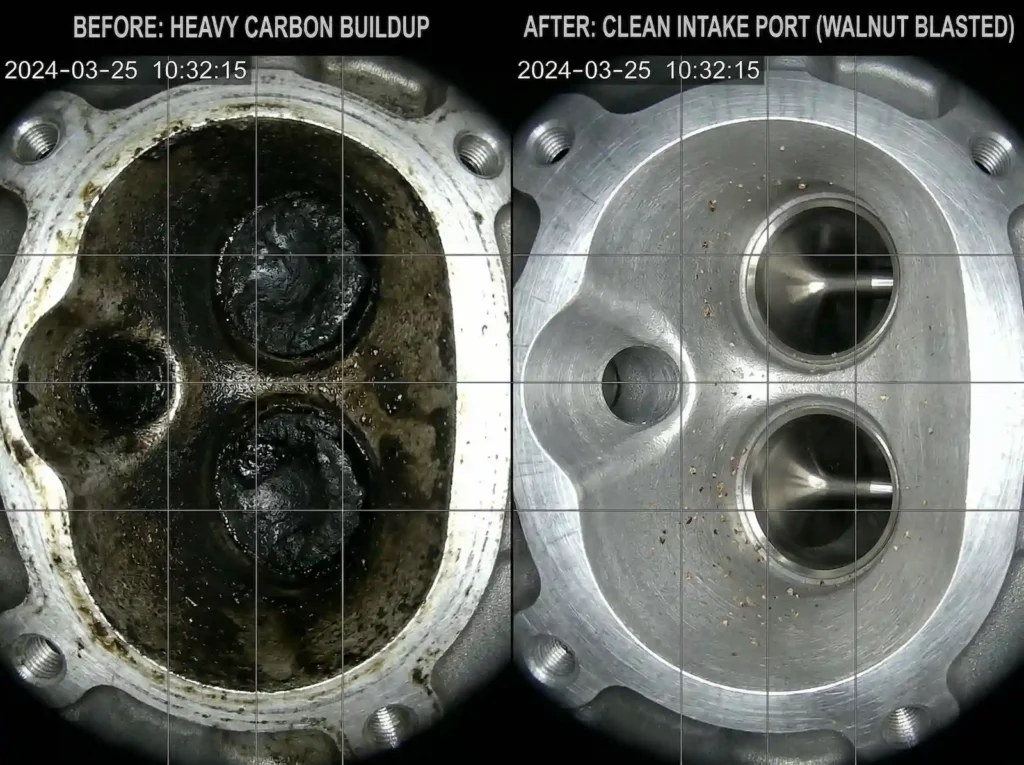 Mechaniczne czyszczenie zaworów z nagaru w silniku 1.8 TSI.