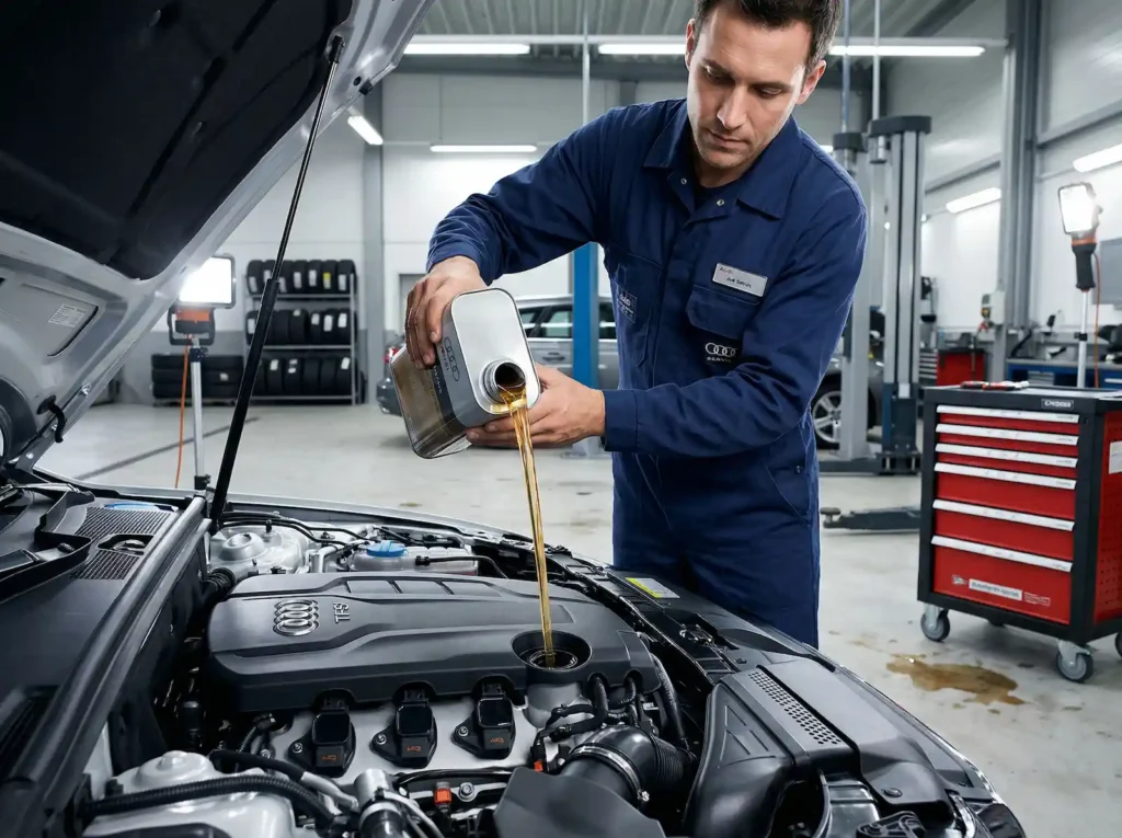 Wymiana oleju w silniku 1.8 TFSI Audi A4 B8.
