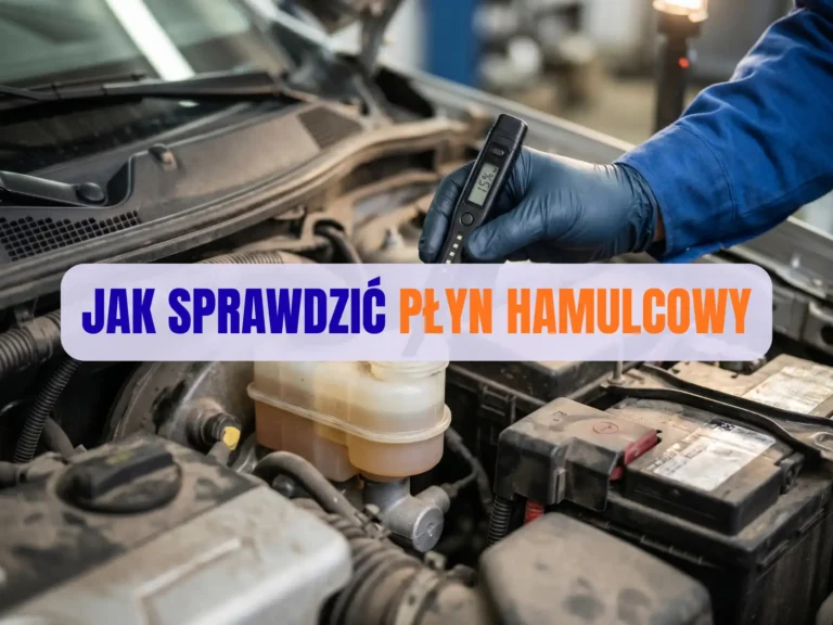 Mechanik sprawdza jakość płynu hamulcowego testerem elektronicznym w samochodzie.