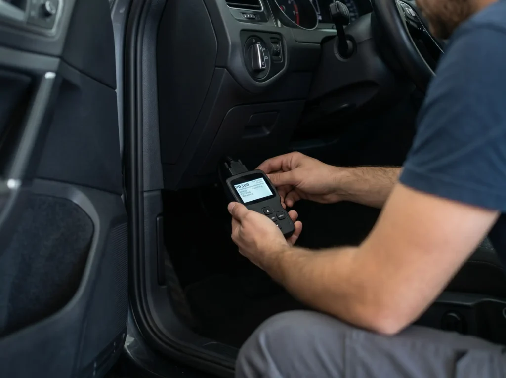 Diagnostyka OBD przy zapalonym EPC - podłączenie czytnika